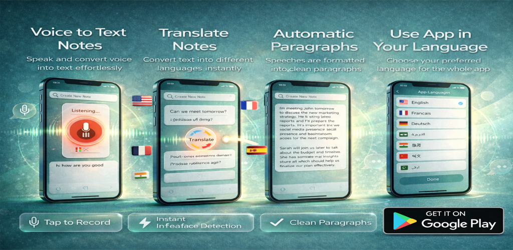 Fexo Notes : Voice to Text - Mobile App developed by Fexo UAE